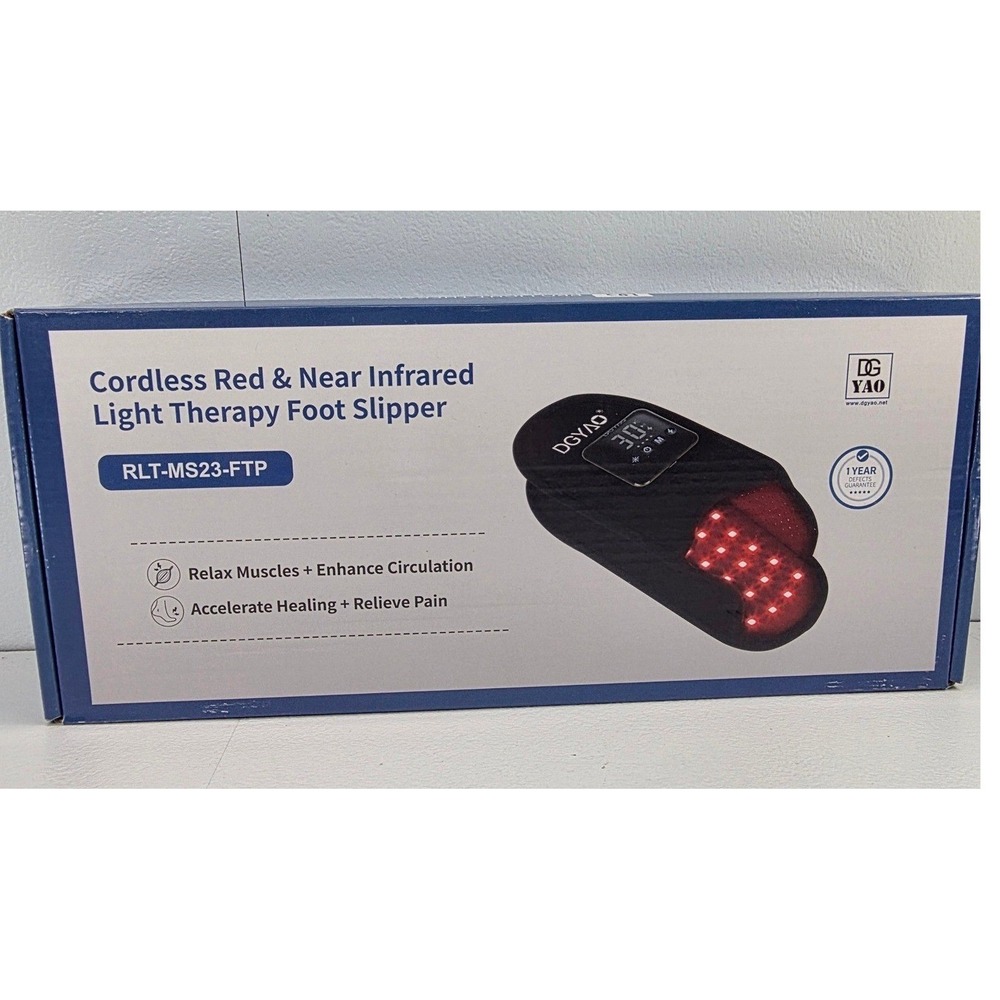 DGYAO Cordless Red Near Infrared Light Therapy‎ Foot Slipper RLTMS23FTP Single